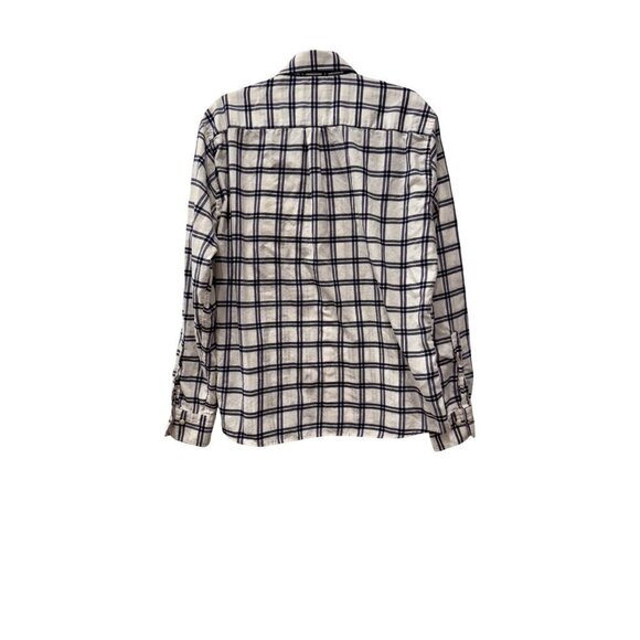 Peter Millar Men's Size L Autumn Soft Casual Button Down Shirt Ivory/Blue Plaid - Picture 2 of 10